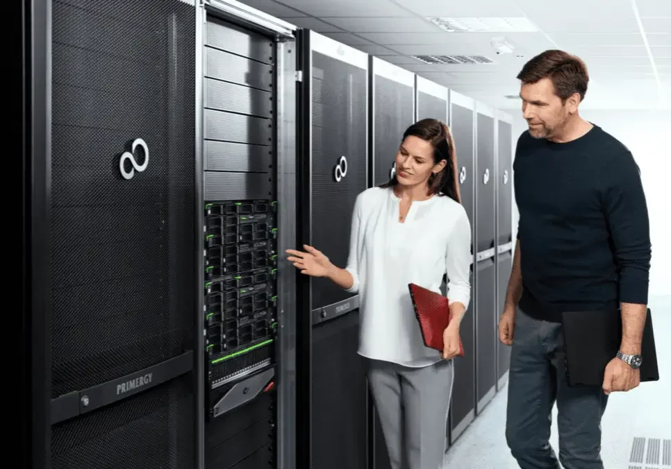 people in data center